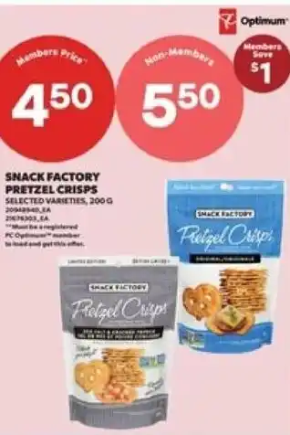 Real Canadian Superstore Snack factory pretzel crisps offer