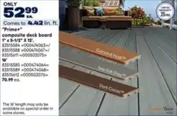 RONA "Prime+" composite deck board offer