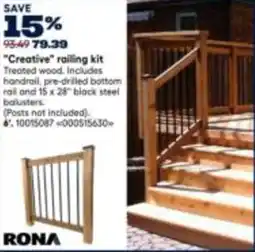 RONA "Creative" railing kit offer