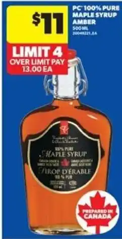 Real Canadian Superstore Pc 100% pure maple syrup amber offer