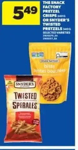 Real Canadian Superstore The snack factory pretzel crisps or snyder's twisted offer