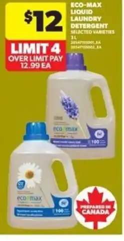 Real Canadian Superstore Eco-max liquid laundry detergent offer