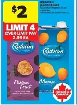 Real Canadian Superstore Rubicon juice drinks offer
