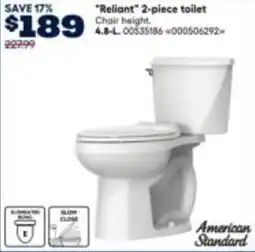 RONA "Reliant" 2-piece toilet offer