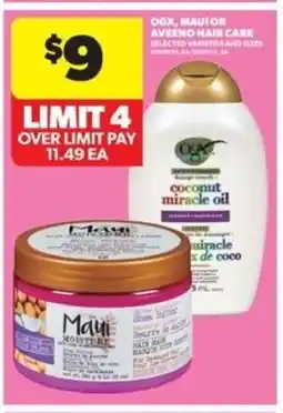 Real Canadian Superstore Ogx, mauior aveeno hair care offer