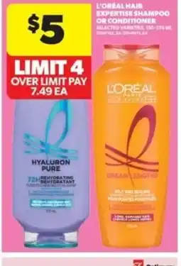 Real Canadian Superstore L'oreal hair expertise shampoo or conditioner offer