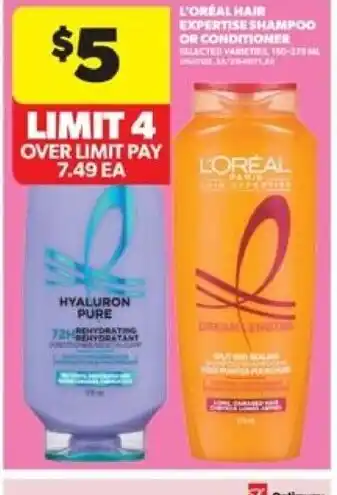 Real Canadian Superstore L'oreal hair expertise shampoo or conditioner offer
