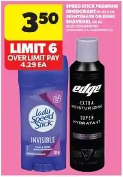 Real Canadian Superstore Speed stick premium deodorant skintimate or edge shave gel offer