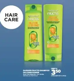 Real Canadian Superstore Garnier fructis shampoo or conditioner offer