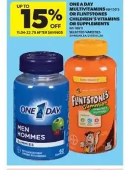 Real Canadian Superstore One a day multivitamins or flintstones children's vitamins or supplements offer