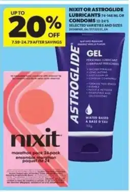 Real Canadian Superstore Nixit or astroglide lubricants condoms offer