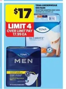 Real Canadian Superstore Tena underwear or pads offer