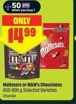Chalo FreshCo Maltesers or M&M's Chocolates offer