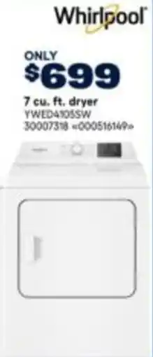 RONA Whirlpool dryer YWED4105SW offer