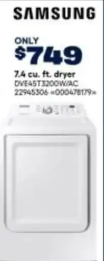 RONA Samsung dryer DVE45T3200WAC offer