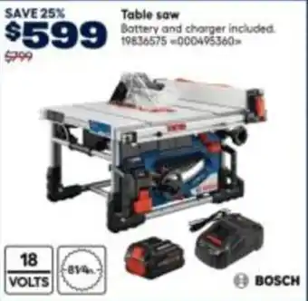 RONA BOSCH Table saw offer