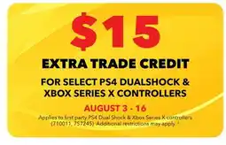 GameStop EXTRA TRADE CREDIT offer