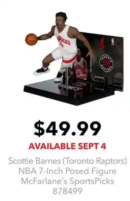 GameStop Scottie Barnes (Toronto Raptors) NBA 7-Inch Posed Figure McFarlane's SportsPicks offer