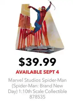 GameStop Marvel Studios Spider-Man (Spider-Man: Brand New Day) 1:10th Scale Collectible offer