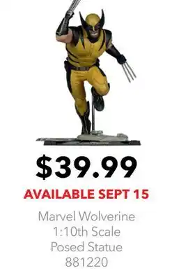 GameStop Marvel Wolverine 1:10th Scale Posed Statue offer