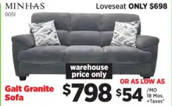 Surplus Furniture Galt Granite Sofa offer