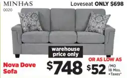 Surplus Furniture Nova Dove Sofa offer
