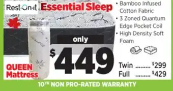 Surplus Furniture Essential Sleep Queen Mattress offer