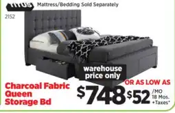 Surplus Furniture Charcoal Fabric Queen Storage Bed offer