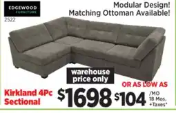 Surplus Furniture Kirkland Charcoal 4Pc Modular Sectional offer