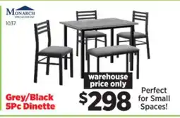 Surplus Furniture Grey/Black 5Pc Dinette offer