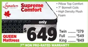 Surplus Furniture Supreme Comfort Queen Mattress offer