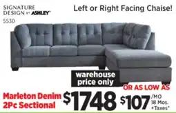 Surplus Furniture Marleton Denim 2Pc Sectional offer