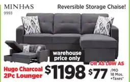 Surplus Furniture Hugo Charcoal 2Pc Lounger offer
