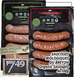 Supermarché PA SAUCISSES BIOLOGIQUES DU BRETON | Organic Sausages offer