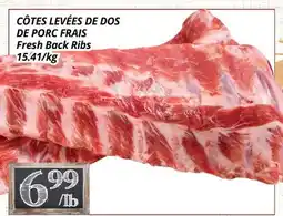 Supermarché PA CÔTES LEVÉES DE DOS DE PORC FRAIS | Fresh Back Ribs offer