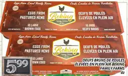 Supermarché PA OEUFS BRUNS DE POULES ÉLEVÉES EN PLEIN AIR BEKING | FAMILY FARMS offer