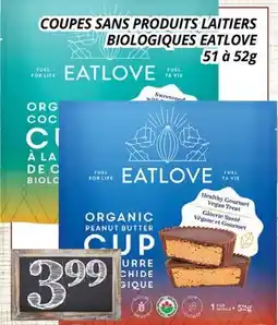 Supermarché PA COUPES SANS PRODUITS LAITIERS BIOLOGIQUES EATLOVE offer