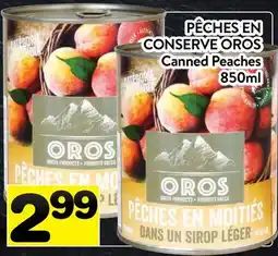 Supermarché PA PÊCHES EN CONSERVE OROS | Canned Peaches offer