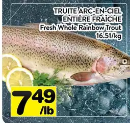 Supermarché PA TRUITE ARC-EN-CIEL ENTIERE FRAÎCHE | Fresh Whole Rainbow Trout offer