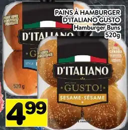 Supermarché PA PAINS À HAMBURGER D'ITALIANO GUSTO | Hamburger Buns offer