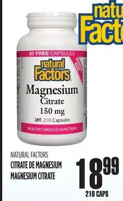 Marches Tau CITRATE DE MAGNESIUM NATURAL FACTORS offer