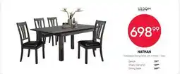 Meubles RD nathan - Extendable Dining Table with 4 Chairs - Grey offer