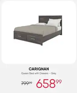 Meubles RD carignan - Queen Bed with Drawers - Grey offer