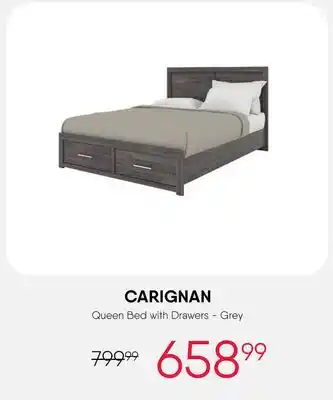 Meubles RD carignan - Queen Bed with Drawers - Grey offer