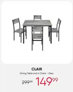 Meubles RD clair - Dining Table and 4 Chairs - Grey offer