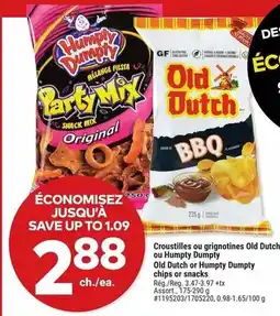 Giant Tiger Old Dutch or Humpty Dumpty chips or snacks offer