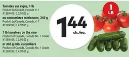 Giant Tiger Tomatoes on the vine or mini cucumbers offer