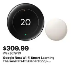 Best Buy Google Nest Wi-Fi Smart Learning Thermostat (4th Generation) - Polished Obsidian offer