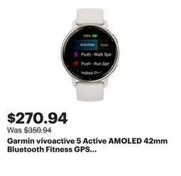 Best Buy Garmin vívoactive 5 Active AMOLED 42mm Bluetooth Fitness GPS Smartwatch - Ivory offer