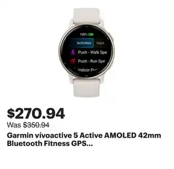 Best Buy Garmin vívoactive 5 Active AMOLED 42mm Bluetooth Fitness GPS Smartwatch - Ivory offer